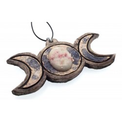 Ceramic Triple Moon with Cinnabar Wall Art 52